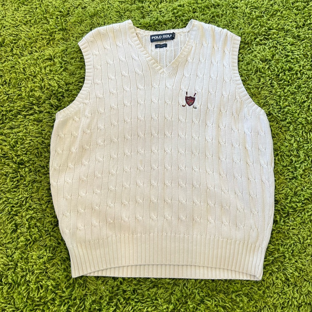 Ralph Lauren Polo Golf Cable Knit Sweater Vest